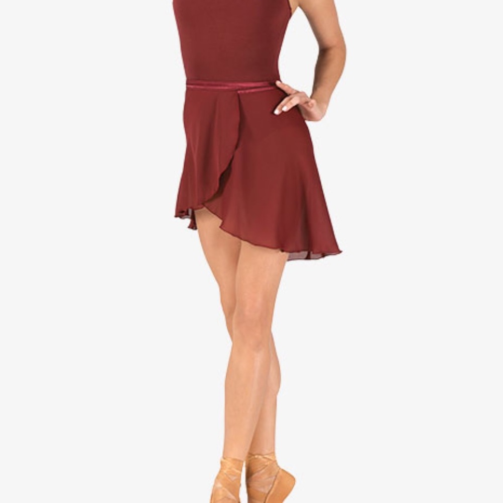 New Burgundy Natalie Wrap Skirt